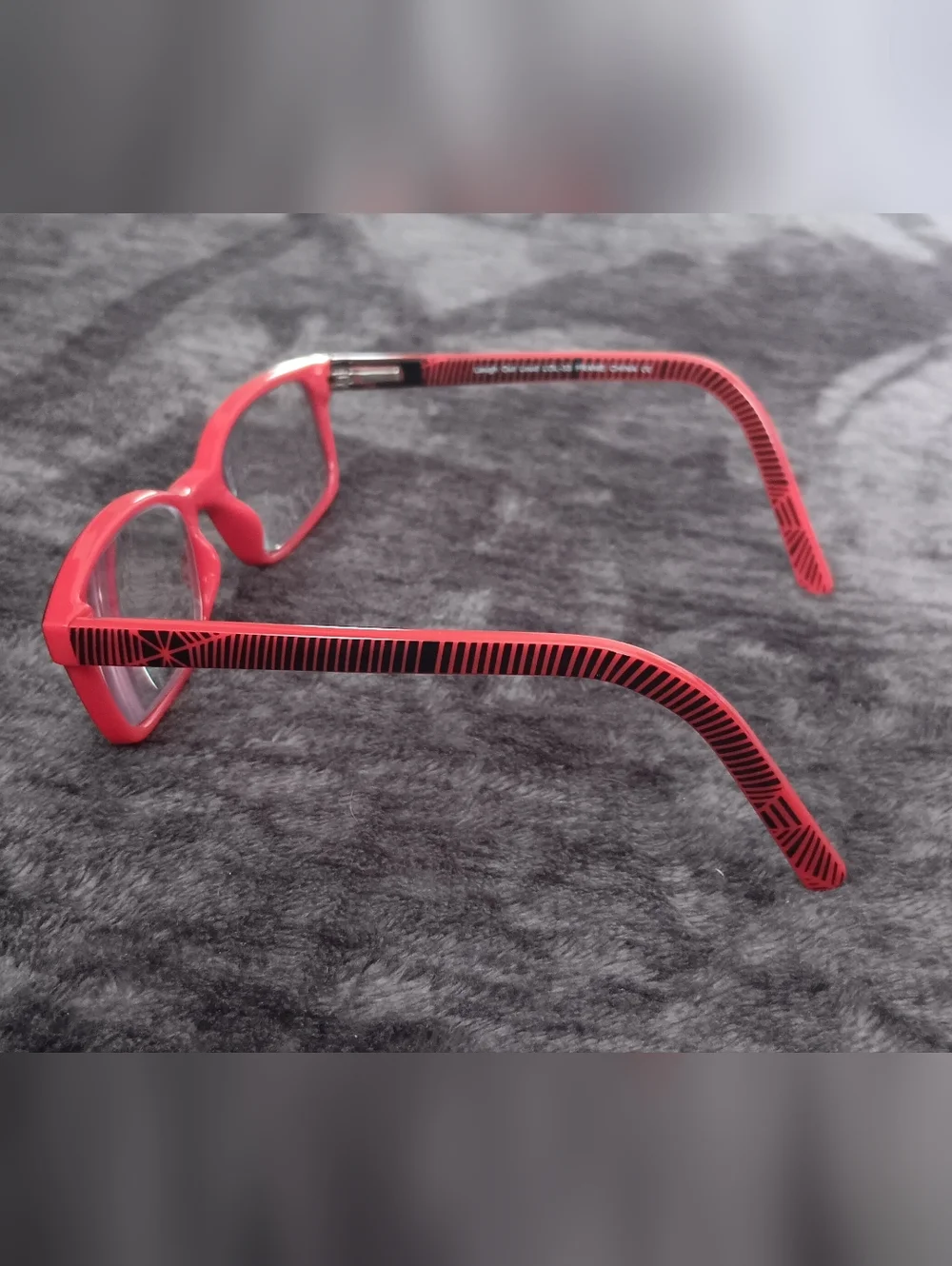 LOL- Black/Red Geometric Pattern Rectangular Kids Eyeglass Frames 46-16-125